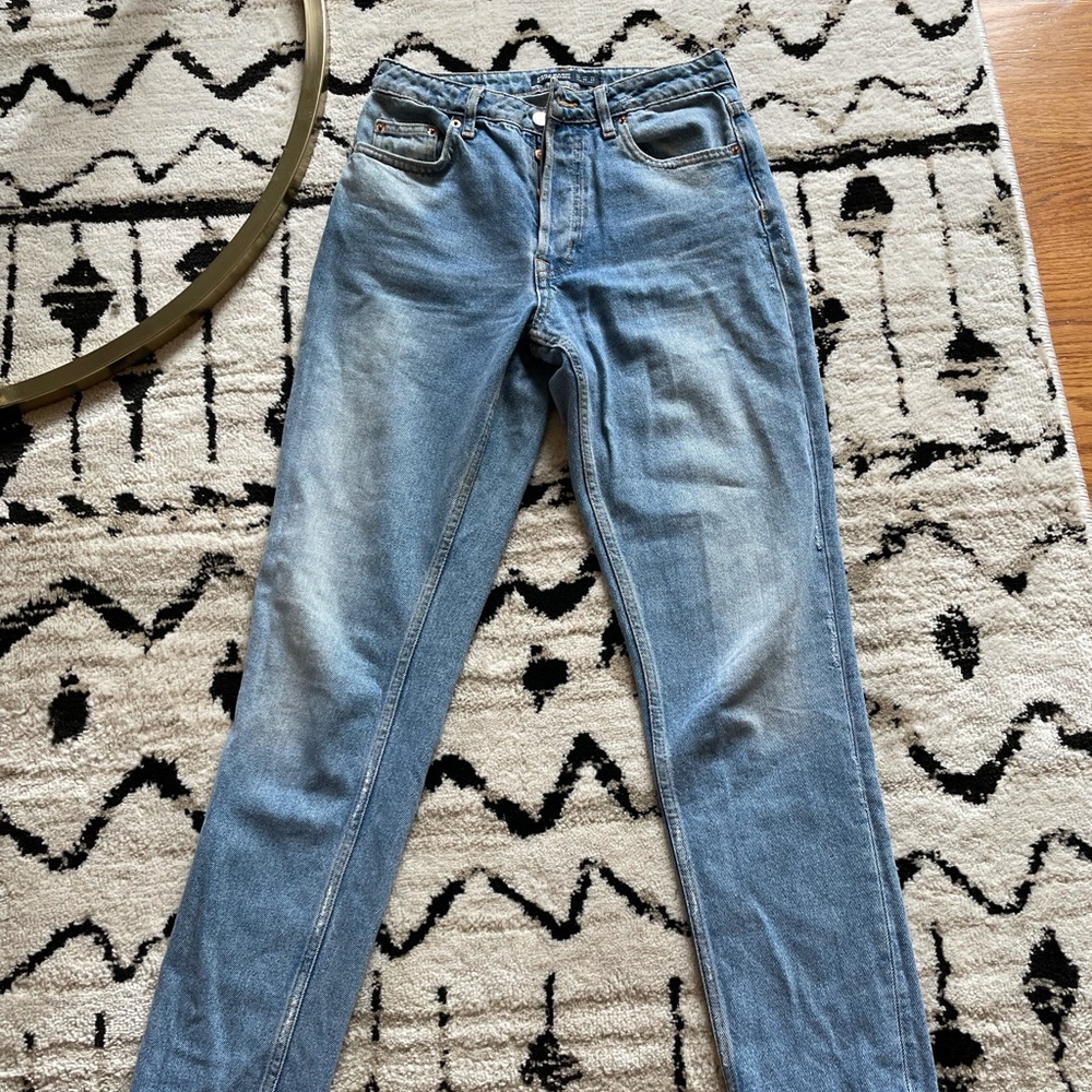 Zara high rise straight jeans